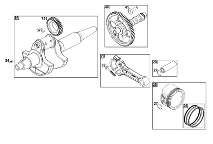 Part Location Diagram of 847415 Briggs and Stratton Piston assembly